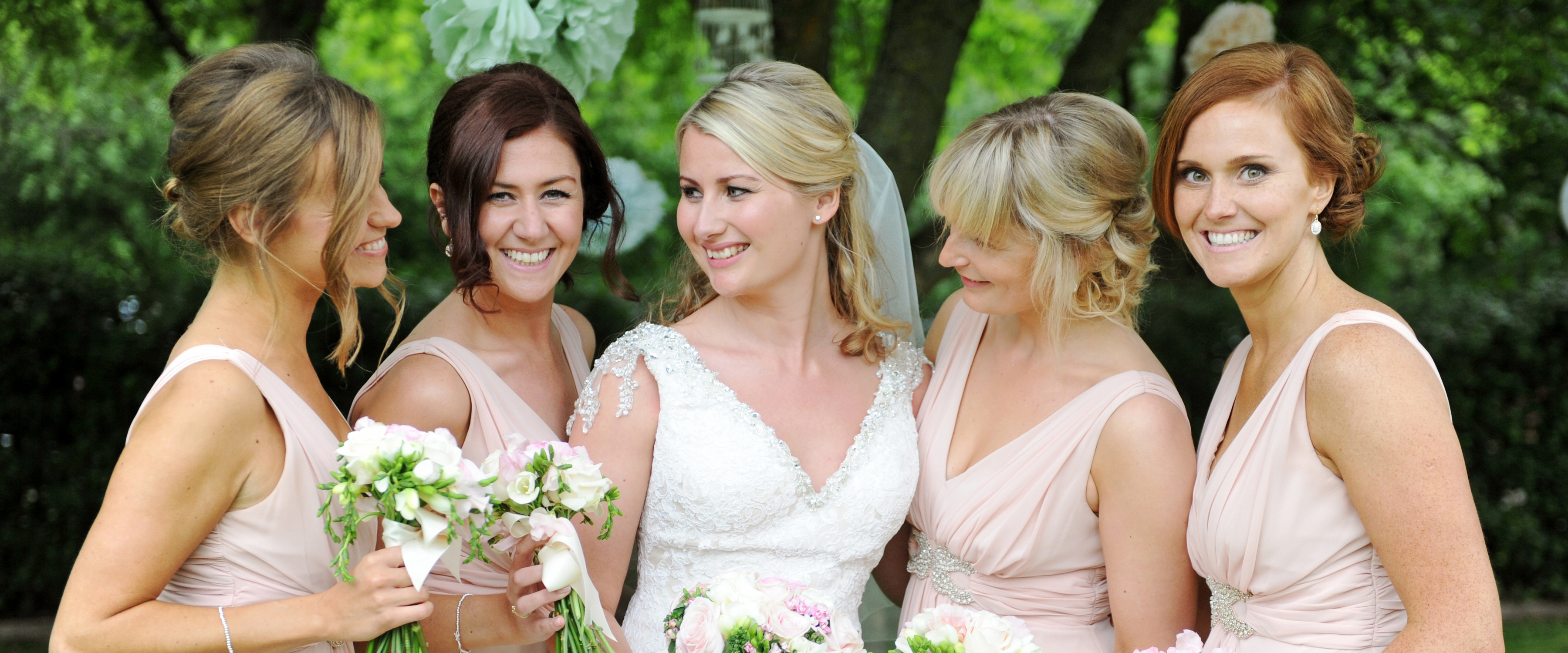 bride and groom laughing